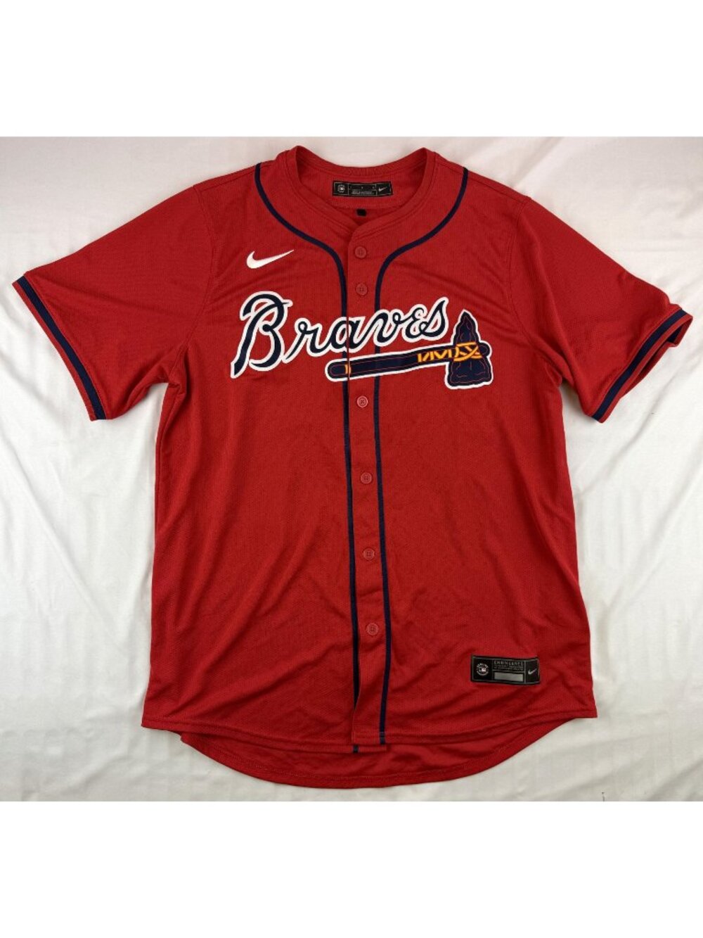 Authentic Nike Austin Riley Atlanta Braves Jersey Red Alternate Size L #27